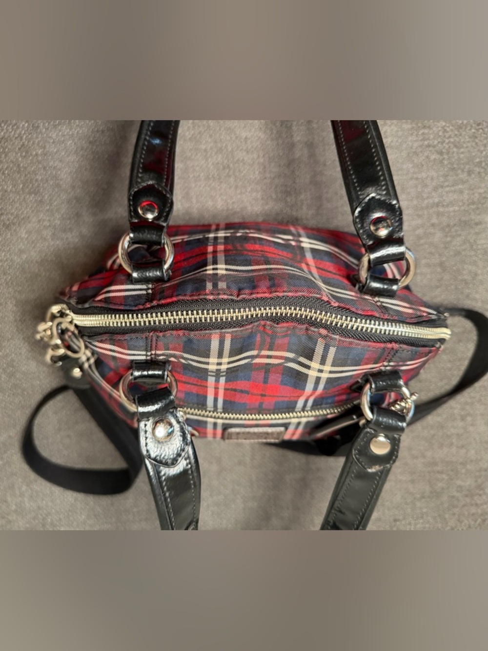 Coach Poppy Tartan Plaid Signature Glam Tote No. H1171-18714 - Picture 4 of 10